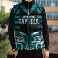 Custom Aotearoa Tapuika Sleeveless Puffer Jacket New Zealand Traditional Maori Pattern DT05 - Polynesian Pride