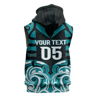 Custom Aotearoa Tapuika Sleeveless Zip Hoodie New Zealand Traditional Maori Pattern DT05 - Polynesian Pride