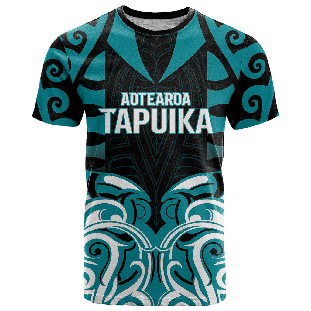 Custom Aotearoa Tapuika T Shirt New Zealand Traditional Maori Pattern DT05 Teal - Polynesian Pride