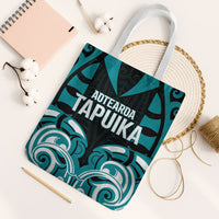 Aotearoa Tapuika Tote Bag New Zealand Traditional Maori Pattern DT05 White Strap One Size Teal - Polynesian Pride