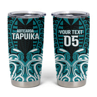 Custom Aotearoa Tapuika Tumbler Cup New Zealand Traditional Maori Pattern DT05 Teal - Polynesian Pride