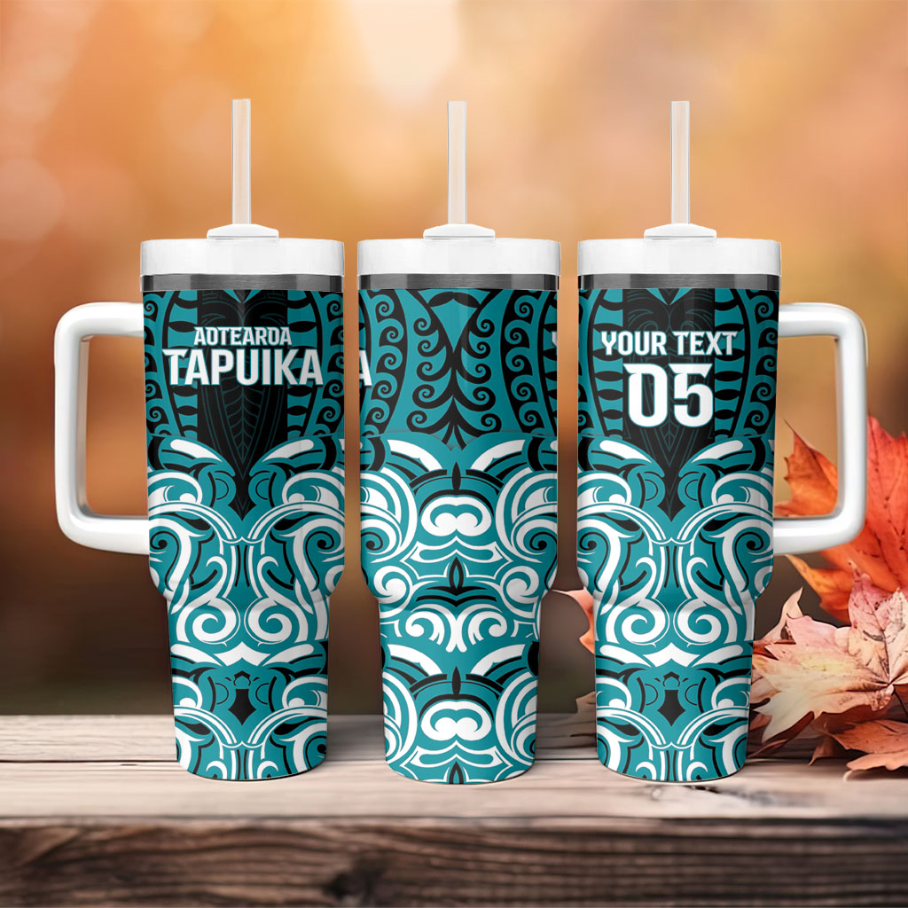 Custom Aotearoa Tapuika Tumbler With Handle New Zealand Traditional Maori Pattern DT05 - Polynesian Pride