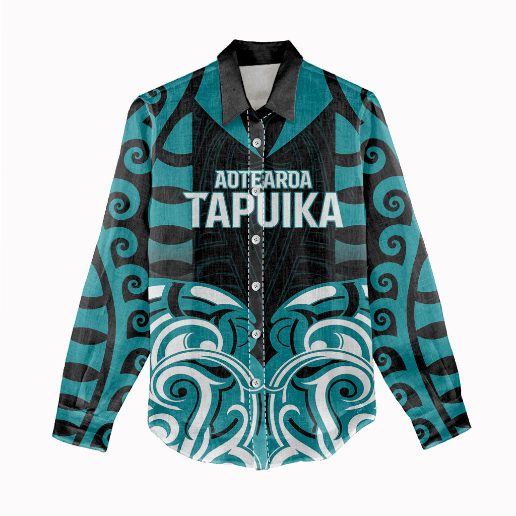 Custom Aotearoa Tapuika Women Casual Shirt New Zealand Traditional Maori Pattern DT05 - Polynesian Pride