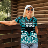 Custom Aotearoa Tapuika Women Polo Shirt New Zealand Traditional Maori Pattern DT05 - Polynesian Pride