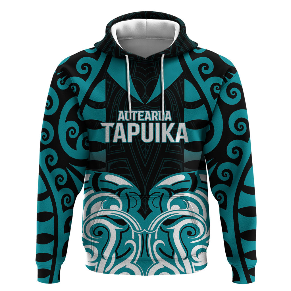Custom Aotearoa Tapuika Zip Hoodie New Zealand Traditional Maori Pattern DT05 Pullover Hoodie Teal - Polynesian Pride