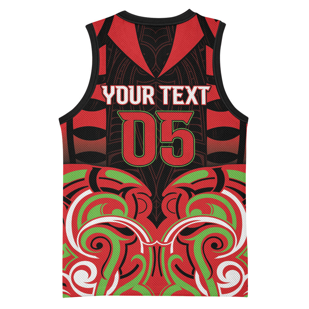 Custom Aotearoa Ngati Maru Basketball Jersey New Zealand Traditional Maori Pattern DT05 - Polynesian Pride