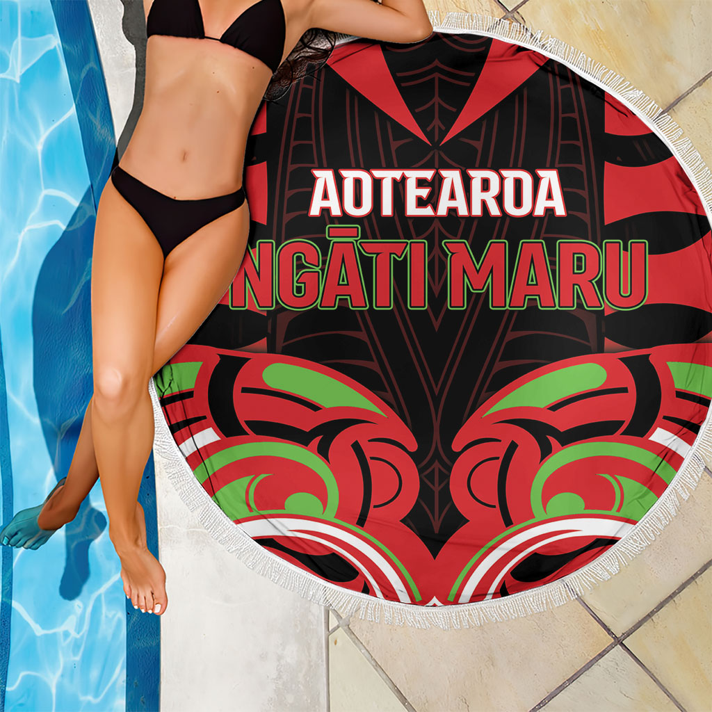 Aotearoa Ngati Maru Beach Blanket New Zealand Traditional Maori Pattern DT05 - Polynesian Pride
