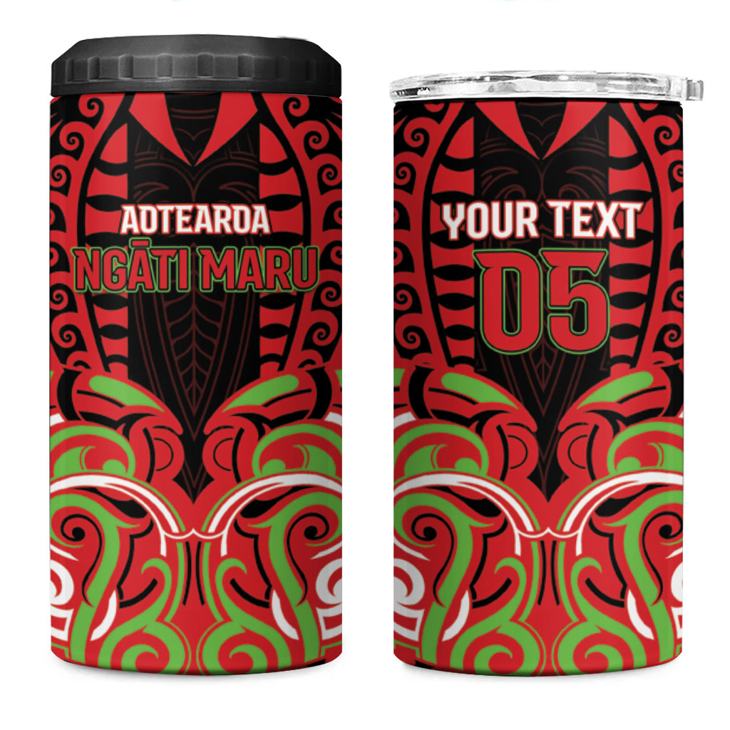 Custom Aotearoa Ngati Maru 4 in 1 Can Cooler Tumbler New Zealand Traditional Maori Pattern DT05 One Size: 16 oz Red - Polynesian Pride