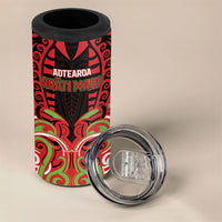 Custom Aotearoa Ngati Maru 4 in 1 Can Cooler Tumbler New Zealand Traditional Maori Pattern DT05 - Polynesian Pride