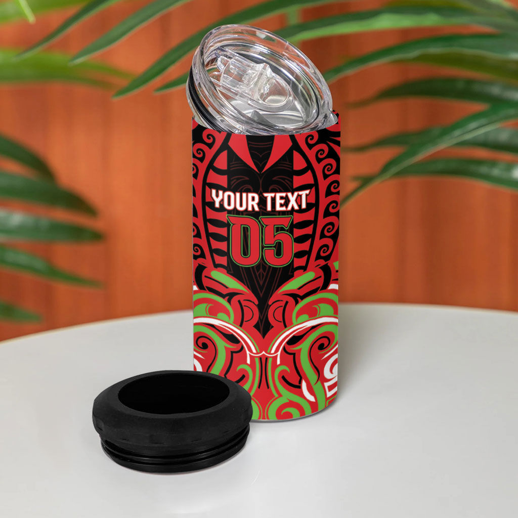 Custom Aotearoa Ngati Maru 4 in 1 Can Cooler Tumbler New Zealand Traditional Maori Pattern DT05 - Polynesian Pride