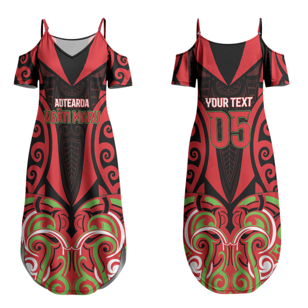 Custom Aotearoa Ngati Maru Couples Matching Summer Maxi Dress and Hawaiian Shirt New Zealand Traditional Maori Pattern DT05 - Polynesian Pride