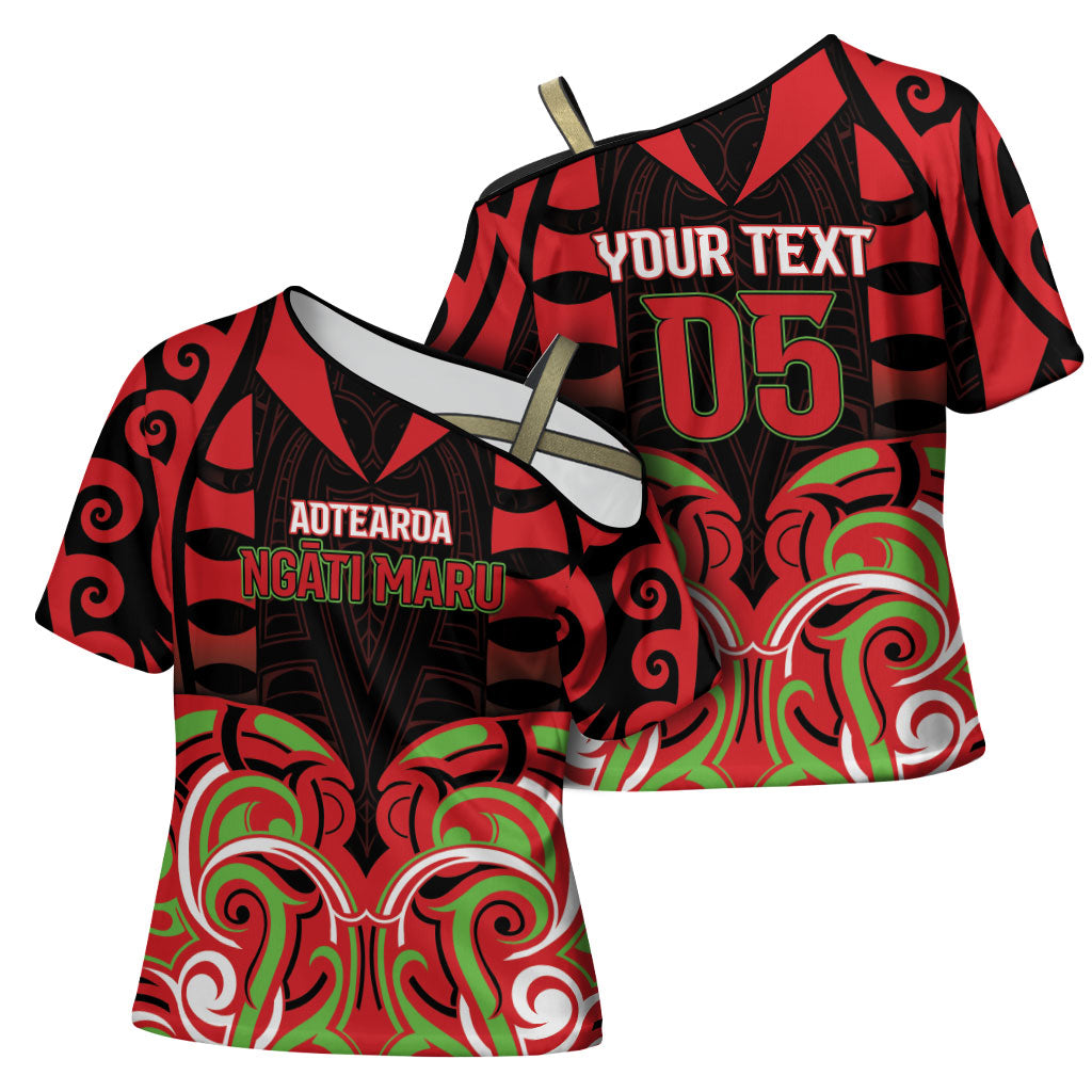 Custom Aotearoa Ngati Maru Cross Shoulder Shirt New Zealand Traditional Maori Pattern DT05 - Polynesian Pride