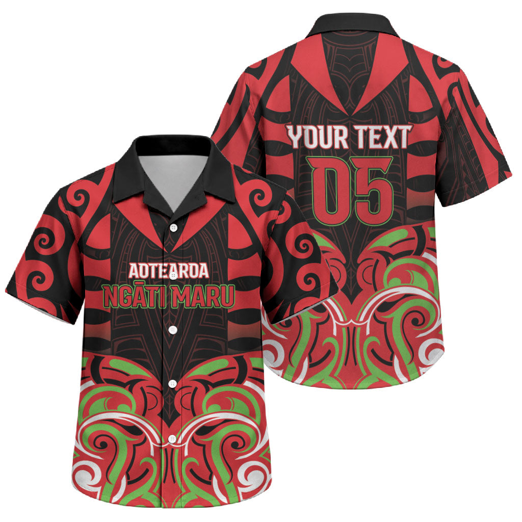 Custom Aotearoa Ngati Maru Family Matching Off Shoulder Maxi Dress and Hawaiian Shirt New Zealand Traditional Maori Pattern DT05 Son's Shirt Red - Polynesian Pride