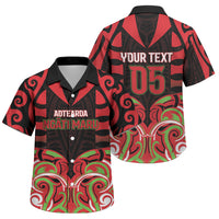 Custom Aotearoa Ngati Maru Family Matching Puletasi and Hawaiian Shirt New Zealand Traditional Maori Pattern DT05 Son's Shirt Red - Polynesian Pride