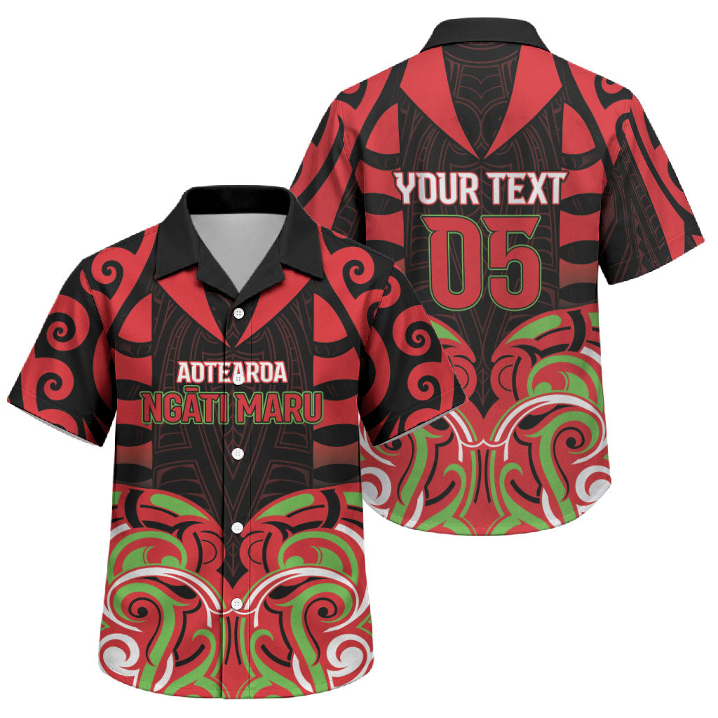 Custom Aotearoa Ngati Maru Family Matching Tank Maxi Dress and Hawaiian Shirt New Zealand Traditional Maori Pattern DT05 Son's Shirt Red - Polynesian Pride