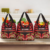 Aotearoa Ngati Maru Grocery Bag New Zealand Traditional Maori Pattern DT05 3-pack One Size Red - Polynesian Pride