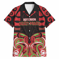 Custom Aotearoa Ngati Maru Hawaiian Shirt New Zealand Traditional Maori Pattern DT05 Red - Polynesian Pride