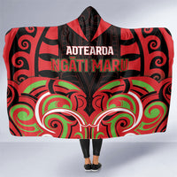 Aotearoa Ngati Maru Hooded Blanket New Zealand Traditional Maori Pattern DT05 One Size Red - Polynesian Pride