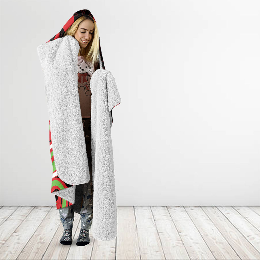 Aotearoa Ngati Maru Hooded Blanket New Zealand Traditional Maori Pattern DT05 - Polynesian Pride