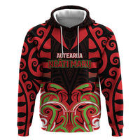 Custom Aotearoa Ngati Maru Hoodie New Zealand Traditional Maori Pattern DT05 Pullover Hoodie Red - Polynesian Pride