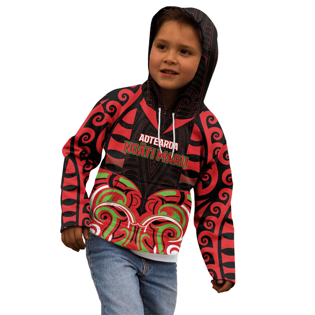 Custom Aotearoa Ngati Maru Kid Hoodie New Zealand Traditional Maori Pattern DT05 - Polynesian Pride