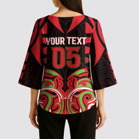 Custom Aotearoa Ngati Maru Kimono Sleeve Blouse New Zealand Traditional Maori Pattern DT05 - Polynesian Pride