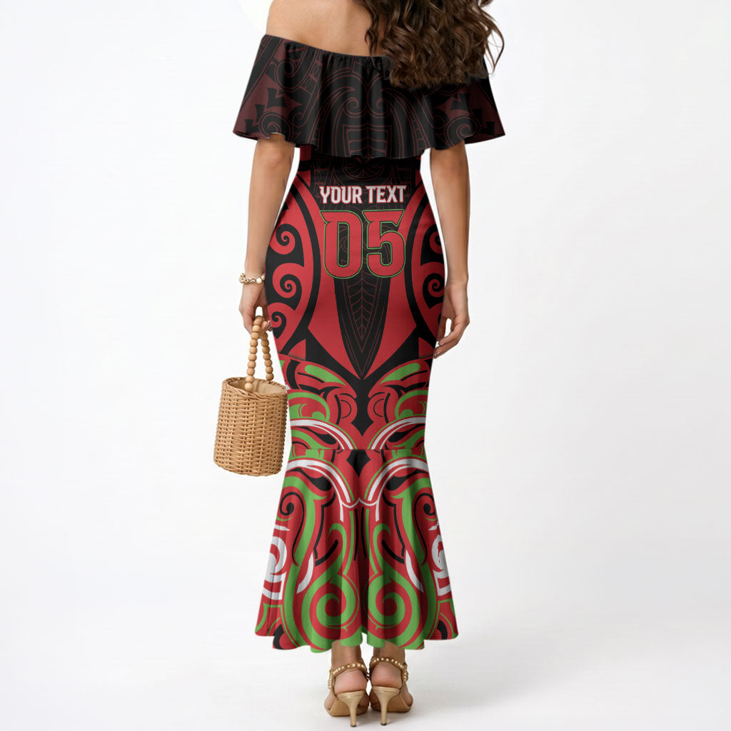Custom Aotearoa Ngati Maru Mermaid Dress New Zealand Traditional Maori Pattern DT05 - Polynesian Pride