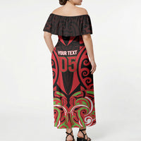 Custom Aotearoa Ngati Maru Off Shoulder Maxi Dress New Zealand Traditional Maori Pattern DT05 - Polynesian Pride