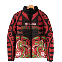 Custom Aotearoa Ngati Maru Padded Jacket New Zealand Traditional Maori Pattern DT05 - Polynesian Pride
