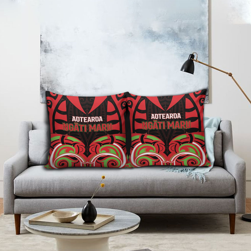 Aotearoa Ngati Maru Pillow Cover New Zealand Traditional Maori Pattern DT05 - Polynesian Pride