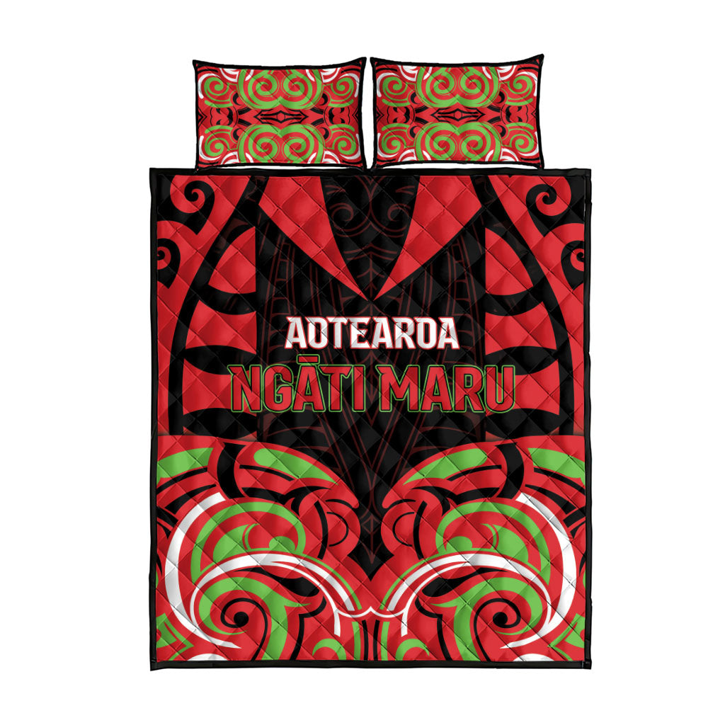 Aotearoa Ngati Maru Quilt Bed Set New Zealand Traditional Maori Pattern DT05 - Polynesian Pride