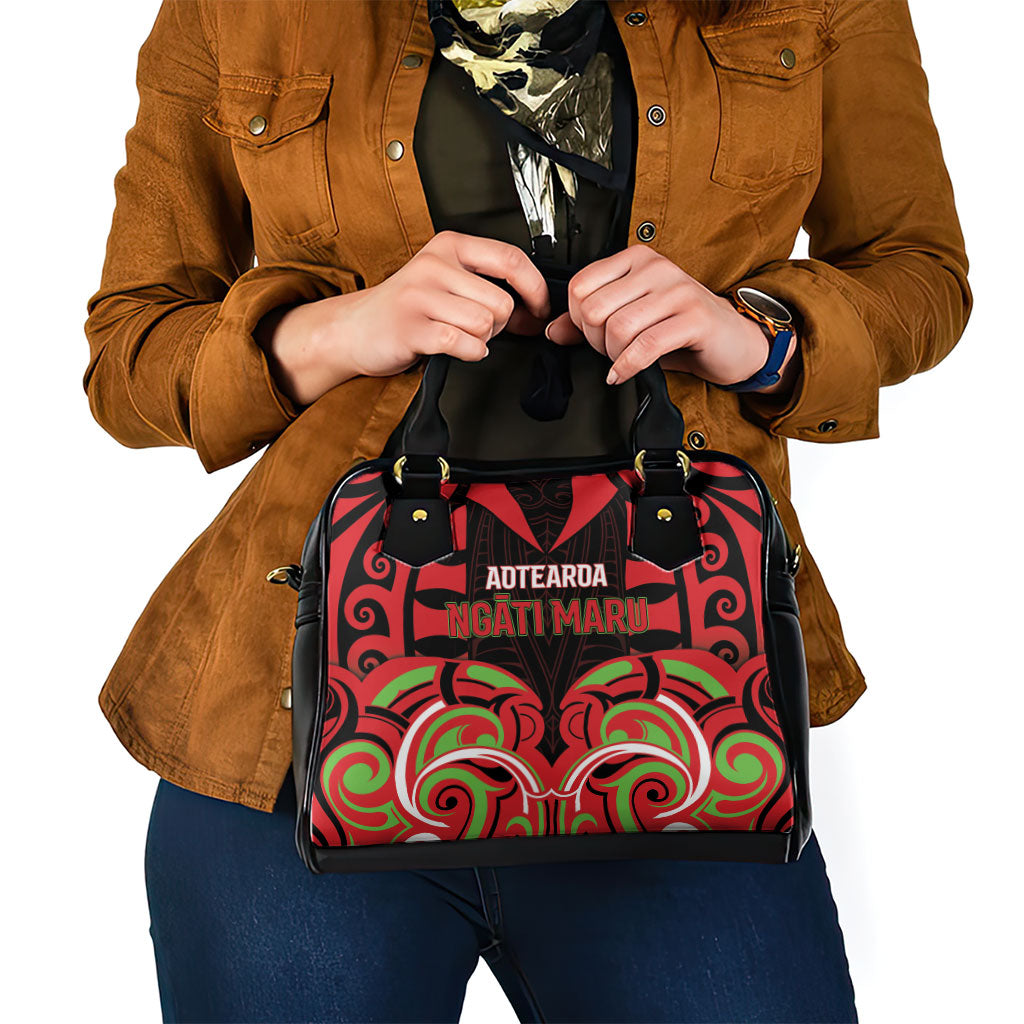 Aotearoa Ngati Maru Shoulder Handbag New Zealand Traditional Maori Pattern DT05 - Polynesian Pride
