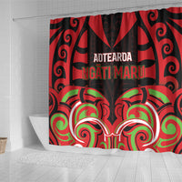 Aotearoa Ngati Maru Shower Curtain New Zealand Traditional Maori Pattern DT05 - Polynesian Pride