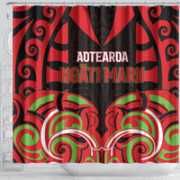 Aotearoa Ngati Maru Shower Curtain New Zealand Traditional Maori Pattern DT05 - Polynesian Pride