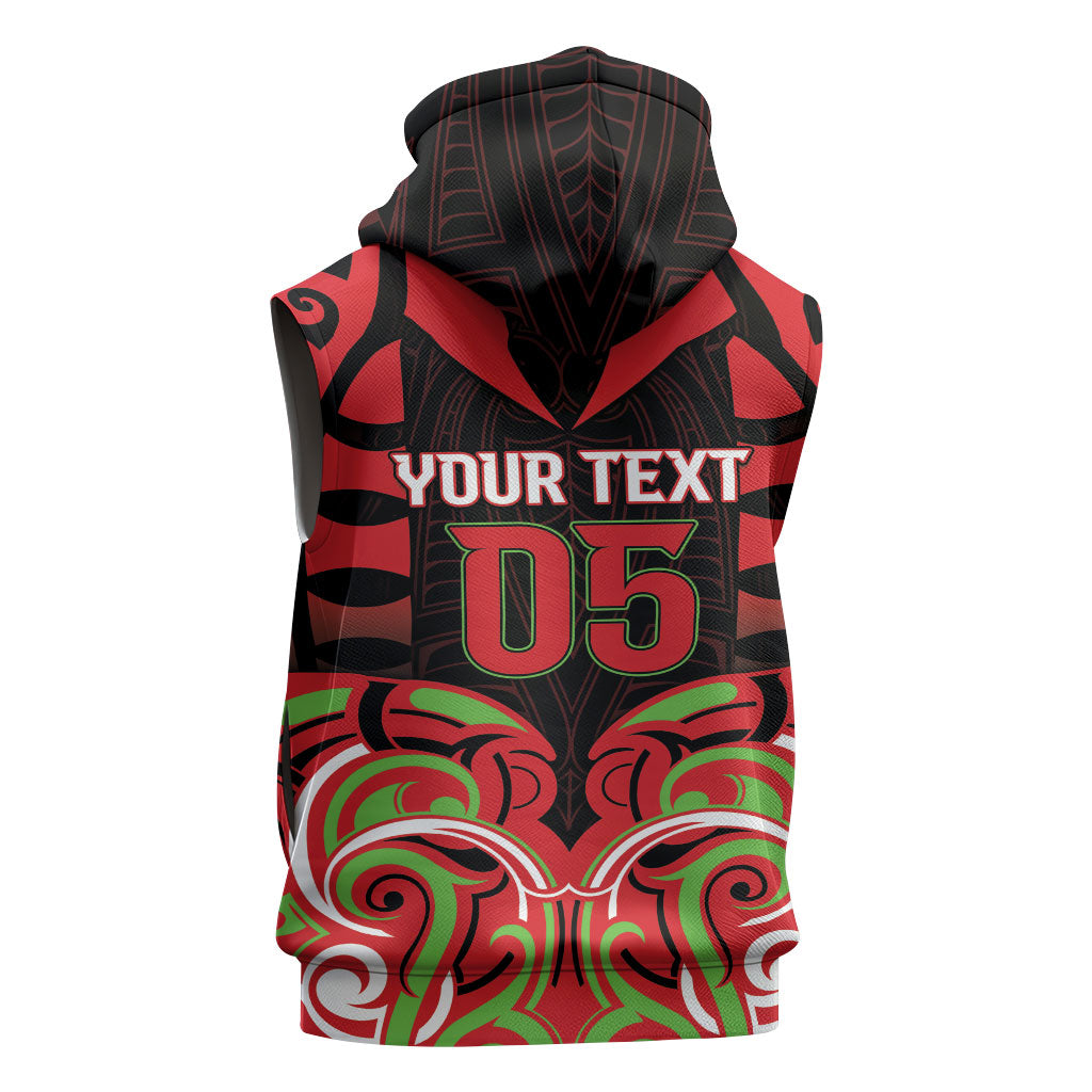 Custom Aotearoa Ngati Maru Sleeveless Hoodie New Zealand Traditional Maori Pattern DT05 - Polynesian Pride