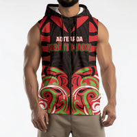 Custom Aotearoa Ngati Maru Sleeveless Zip Hoodie New Zealand Traditional Maori Pattern DT05 - Polynesian Pride