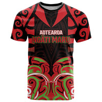 Custom Aotearoa Ngati Maru T Shirt New Zealand Traditional Maori Pattern DT05 Red - Polynesian Pride