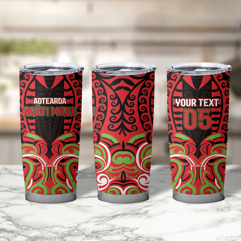 Custom Aotearoa Ngati Maru Tumbler Cup New Zealand Traditional Maori Pattern DT05 - Polynesian Pride