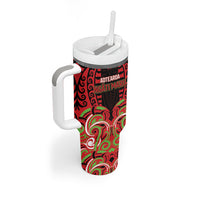 Custom Aotearoa Ngati Maru Tumbler With Handle New Zealand Traditional Maori Pattern DT05 - Polynesian Pride