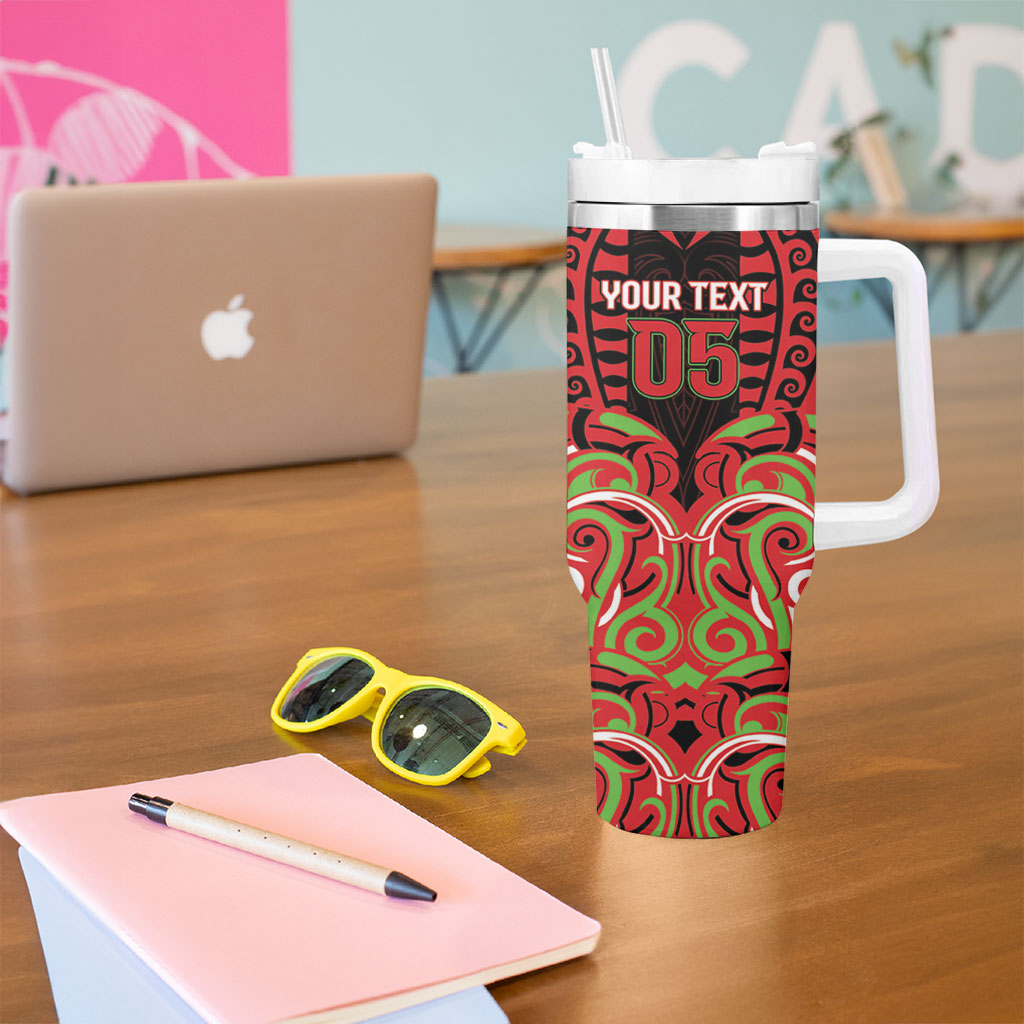 Custom Aotearoa Ngati Maru Tumbler With Handle New Zealand Traditional Maori Pattern DT05 - Polynesian Pride