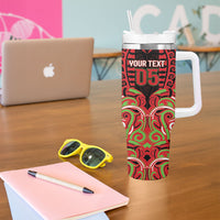 Custom Aotearoa Ngati Maru Tumbler With Handle New Zealand Traditional Maori Pattern DT05 - Polynesian Pride