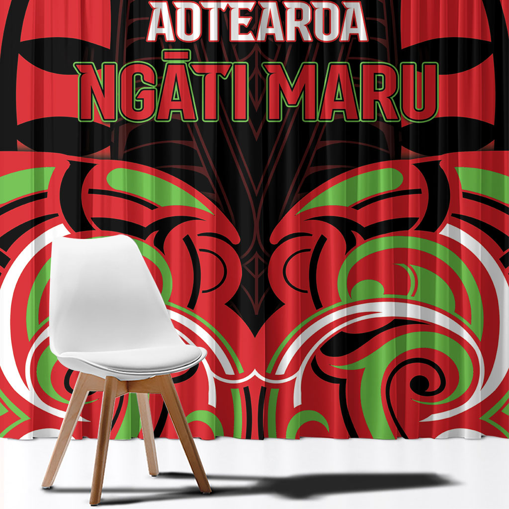 Aotearoa Ngati Maru Window Curtain New Zealand Traditional Maori Pattern DT05 - Polynesian Pride