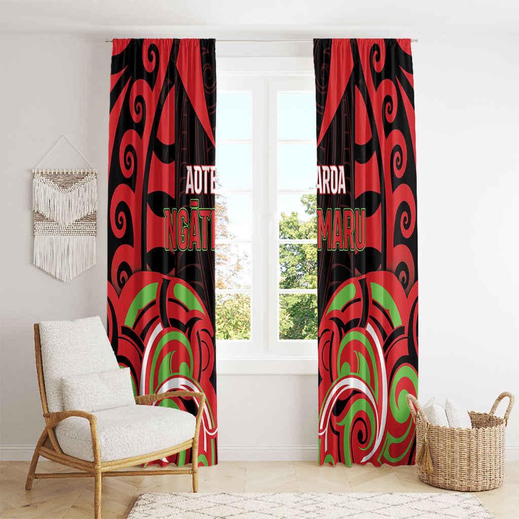 Aotearoa Ngati Maru Window Curtain New Zealand Traditional Maori Pattern DT05 - Polynesian Pride