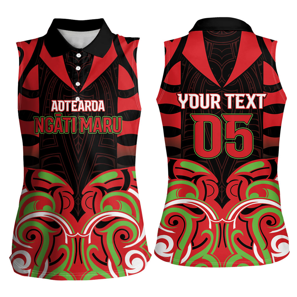 Custom Aotearoa Ngati Maru Women Sleeveless Polo Shirt New Zealand Traditional Maori Pattern DT05 - Polynesian Pride