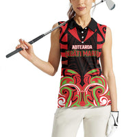 Custom Aotearoa Ngati Maru Women Sleeveless Polo Shirt New Zealand Traditional Maori Pattern DT05 - Polynesian Pride