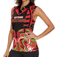Custom Aotearoa Ngati Maru Women Sleeveless Polo Shirt New Zealand Traditional Maori Pattern DT05 - Polynesian Pride
