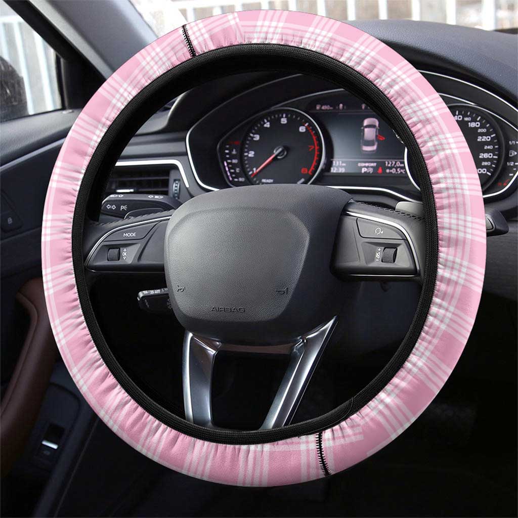 Pink Palaka Hawaiian And Japanese Steering Wheel Cover Maneki Neko And Sakura Bloom