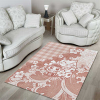 Beige Palaka Hawaiian And Japanese Area Rug Maneki Neko And Sakura Bloom DT05 - Polynesian Pride