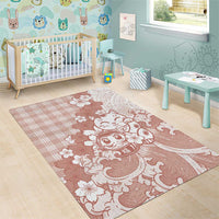 Beige Palaka Hawaiian And Japanese Area Rug Maneki Neko And Sakura Bloom DT05 - Polynesian Pride