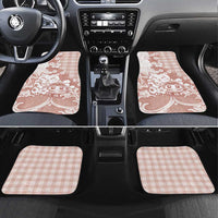 Beige Palaka Hawaiian And Japanese Car Mats Maneki Neko And Sakura Bloom DT05 Set 4pcs Beige - Polynesian Pride